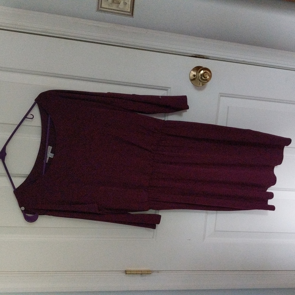 Sandra Darren cold shoulder arm button sleeve dress